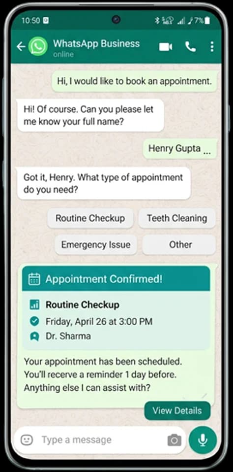 WhatsApp Admission Journey